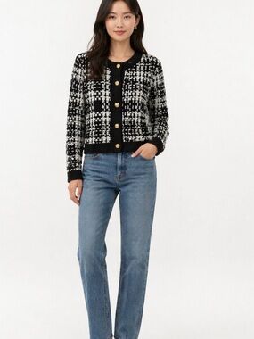 Zara Black and White Tweed Jacket